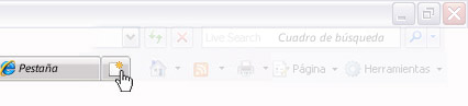 Barra de herramientas de Internet Explorer 7 con varias pestaas abiertas